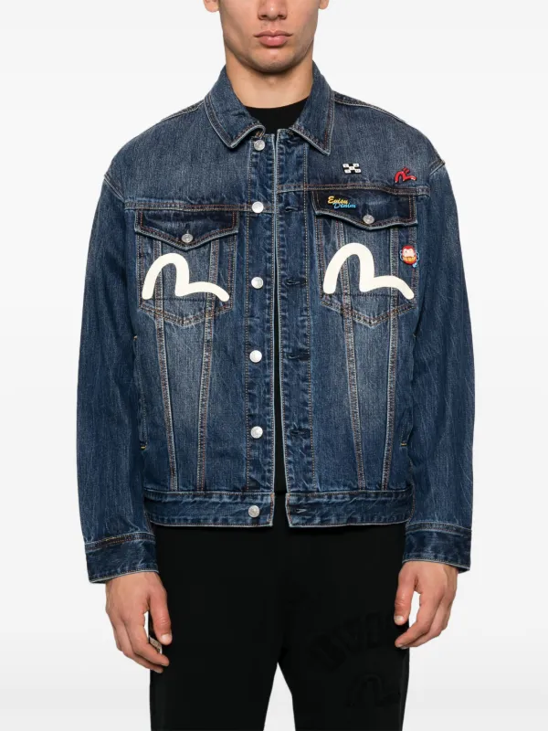 EVISU logo-print Denim Jacket - Farfetch