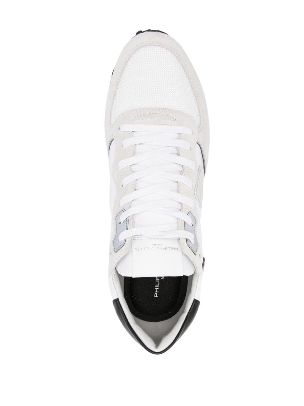 Shop Philippe Model Paris Panelled Lace-up Sneakers In White