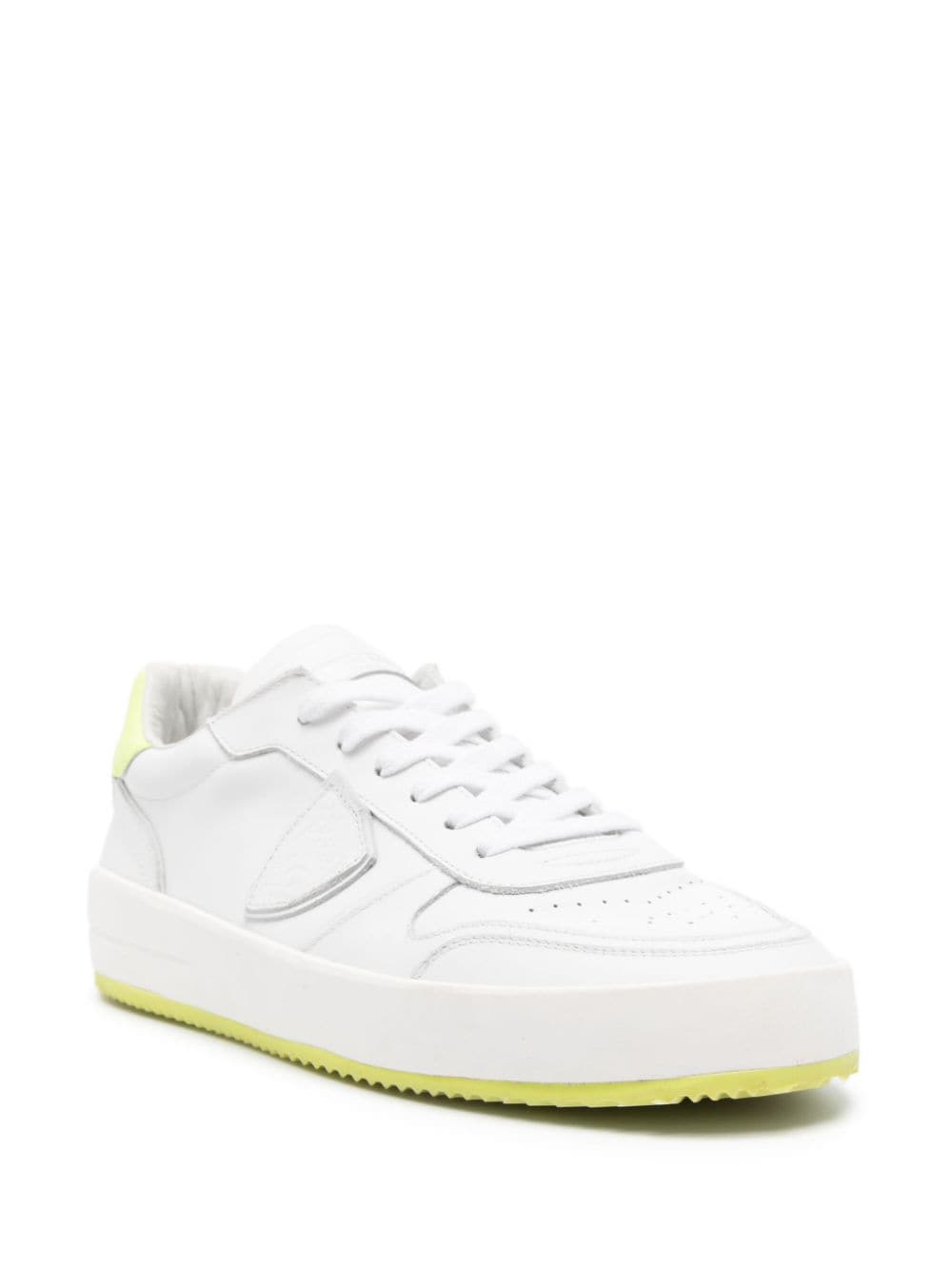 Shop Philippe Model Paris Lyon Logo-patch Sneakers In White