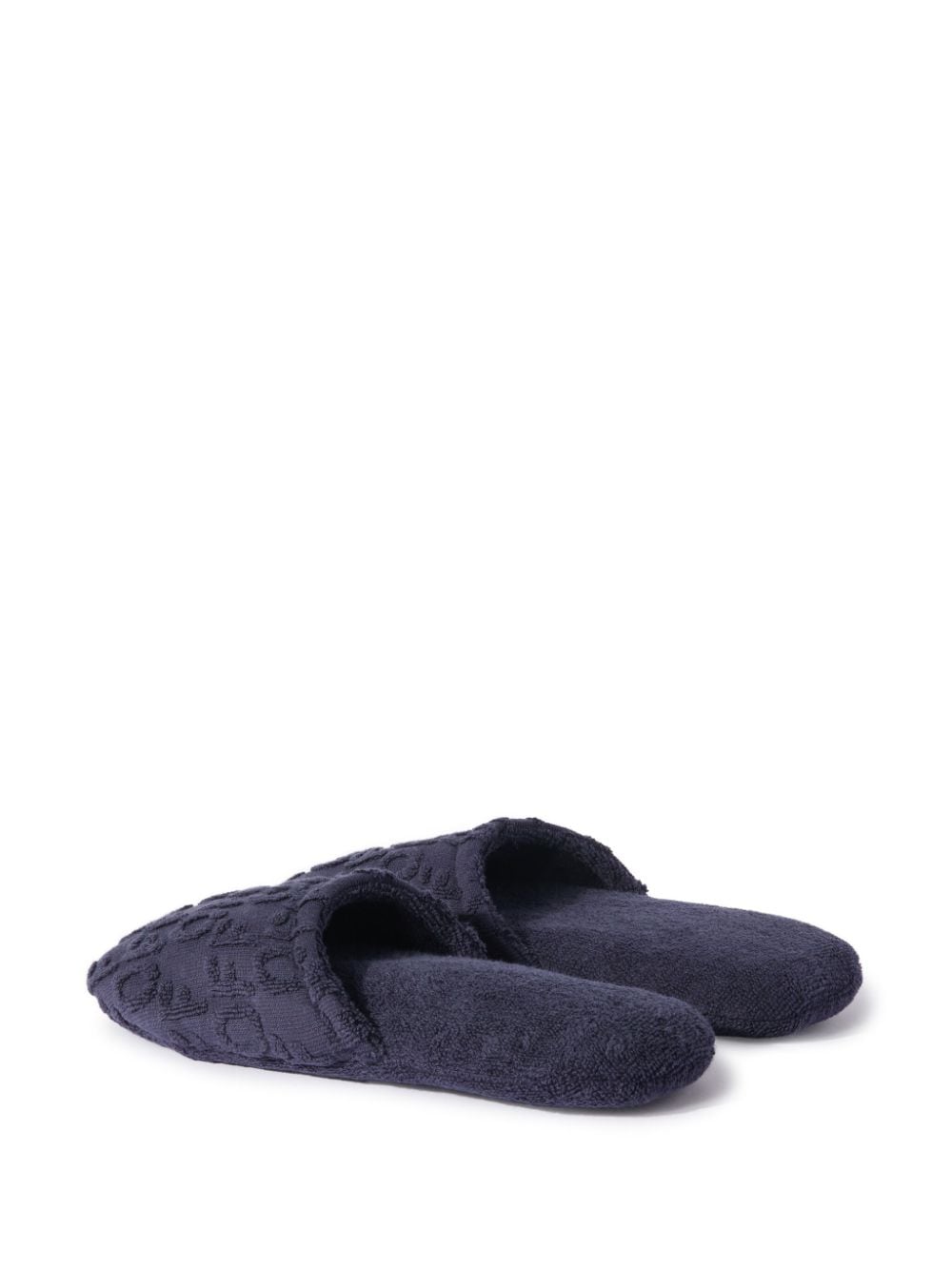 Shop Off-white Logo Towelled Slippers In Blue