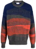 AMISH landscape-jacquard jumper - Orange