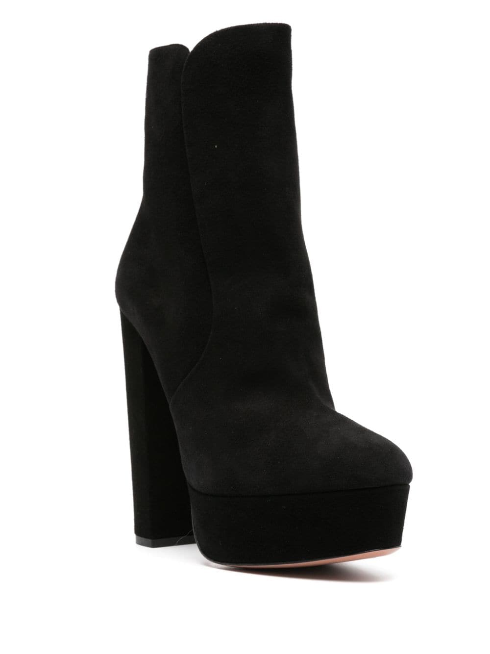 Shop Aquazzura Sue 140mm Suede Ankle Boots In 黑色