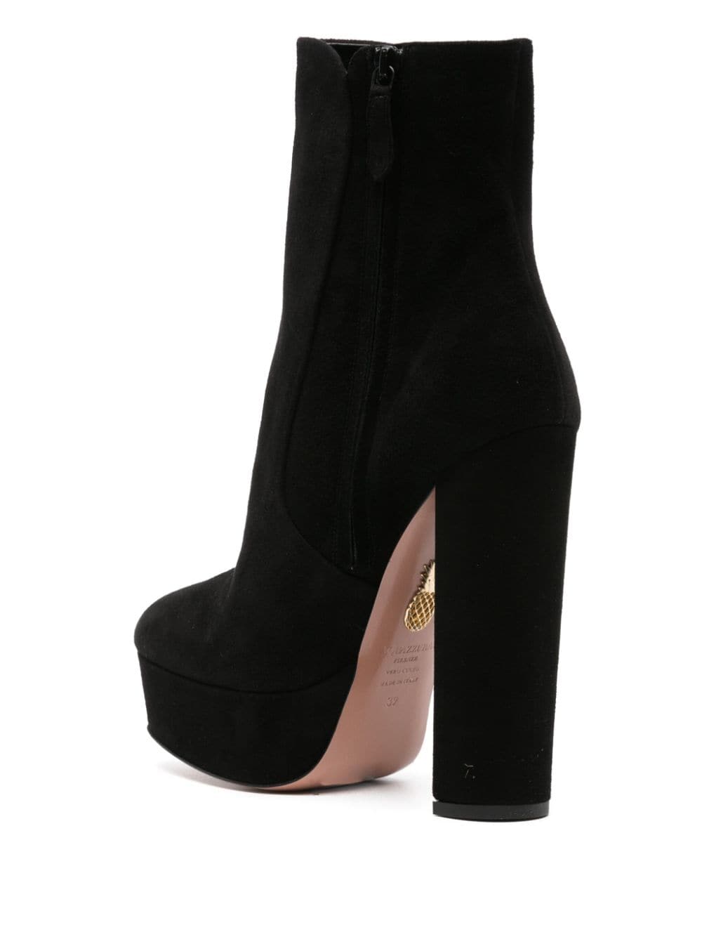 Shop Aquazzura Sue 140mm Suede Ankle Boots In 黑色