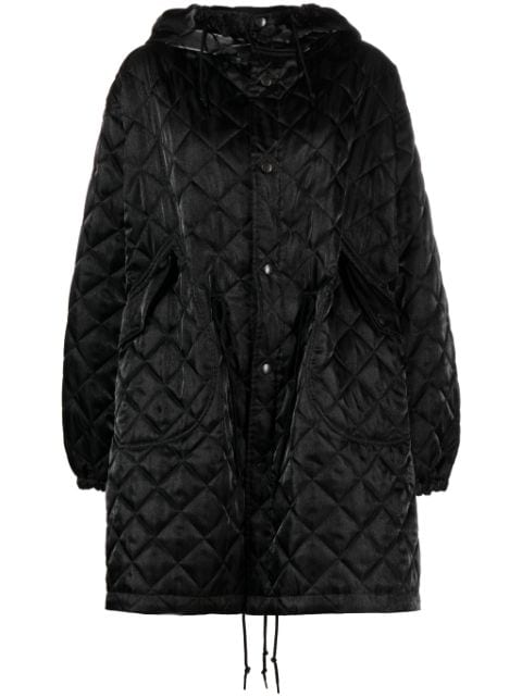 Junya Watanabe diamond-quilted hooded coat