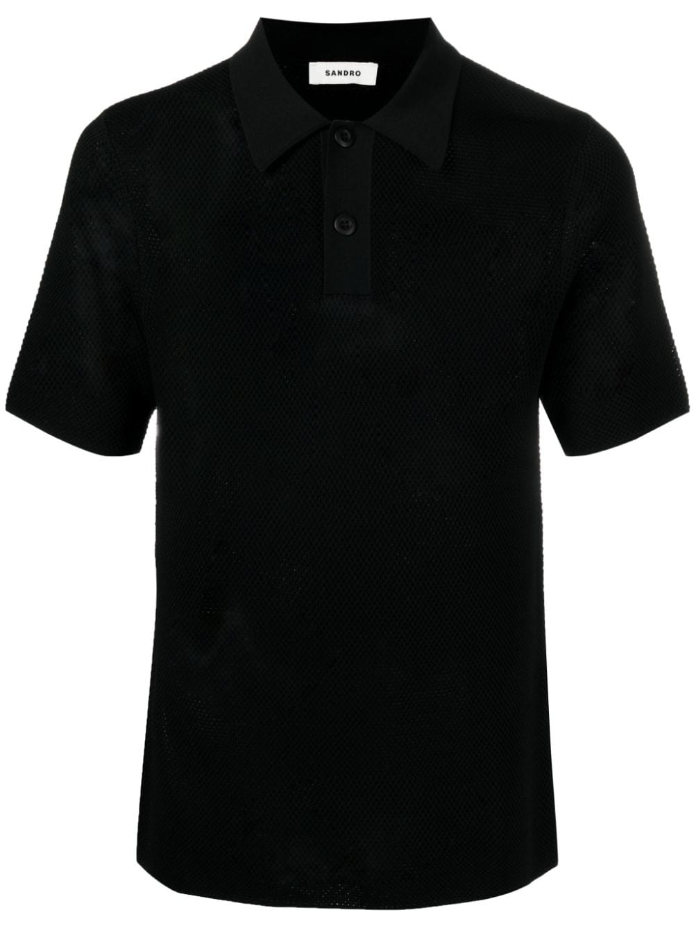 SANDRO Poloshirt met wafelpatroon Zwart