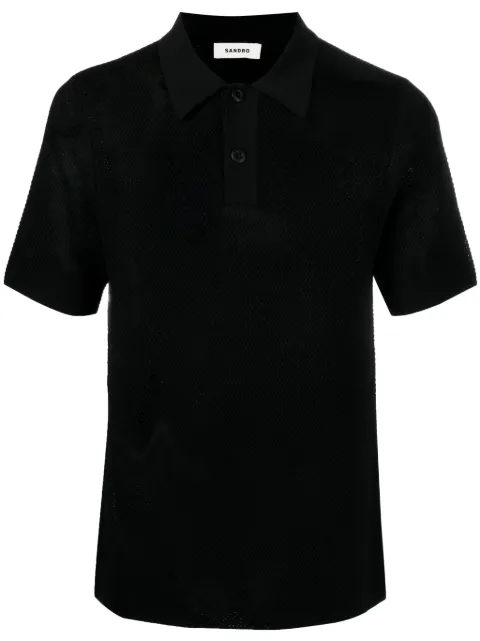 SANDRO waffle-knit polo shirt