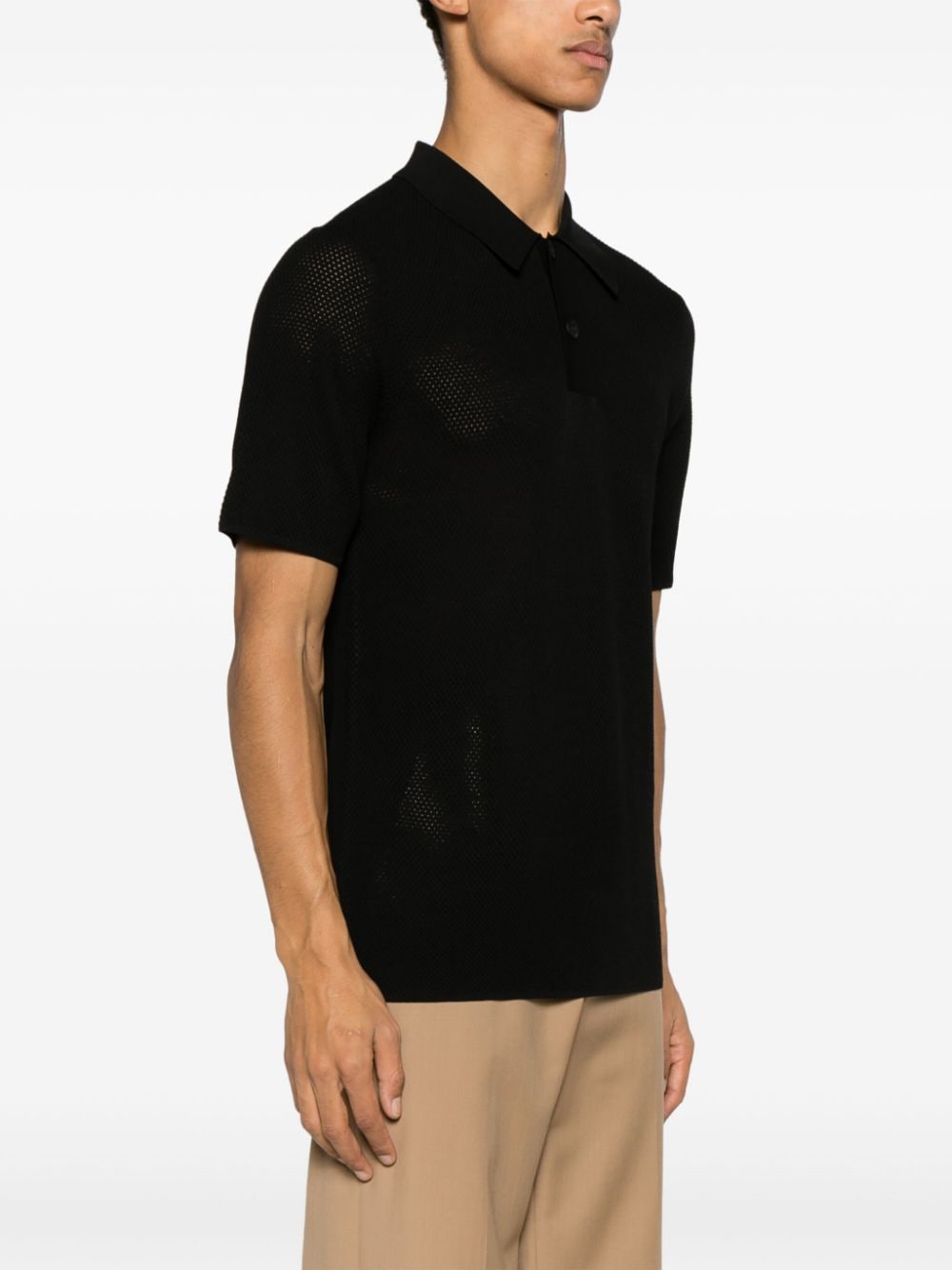 SANDRO Poloshirt met wafelpatroon Zwart
