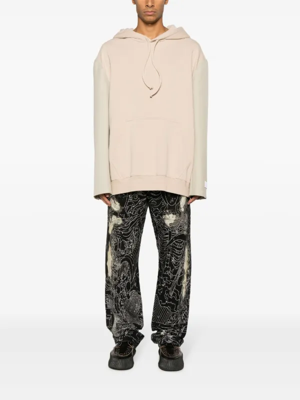 MM6 Maison Margiela logo-appliqué contrast-sleeve Hoodie