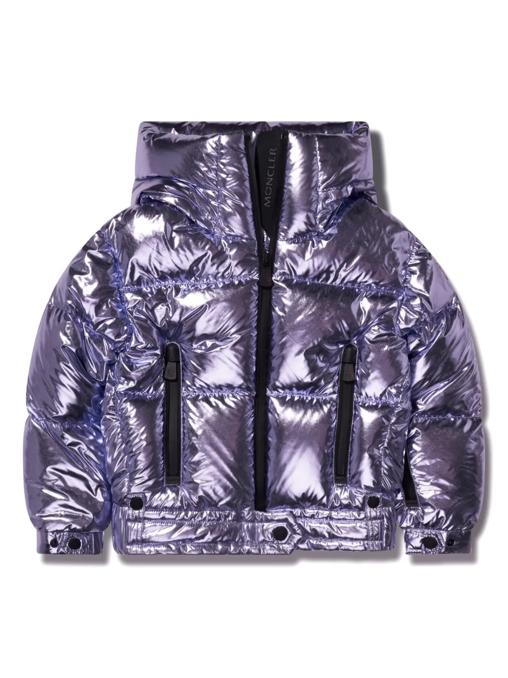 Moncler Enfant Jack met metallic-effect Paars