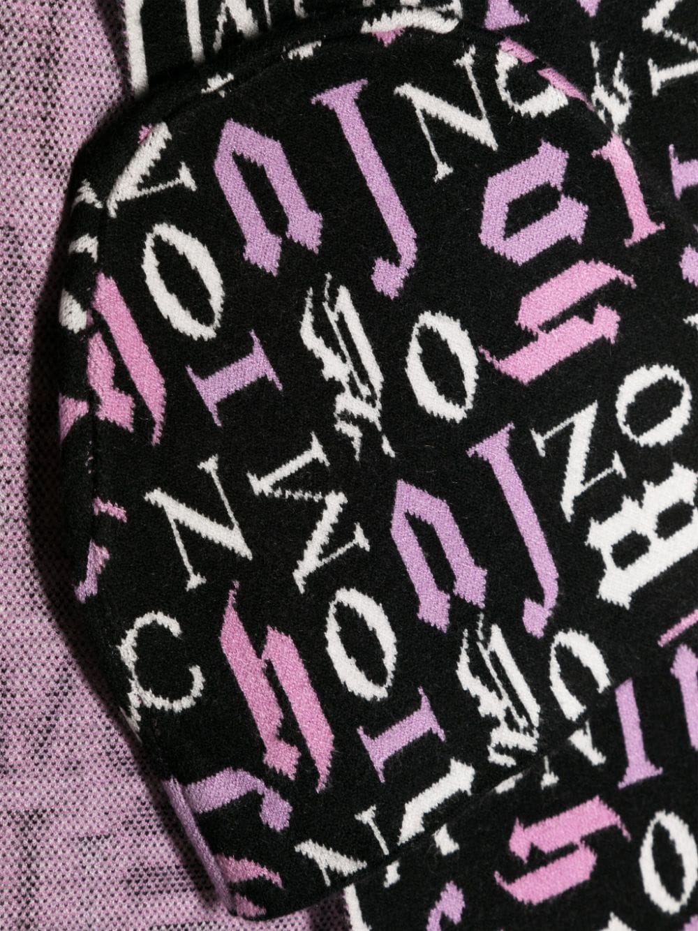 John Richmond Junior Muts en sjaal met logoprint - Zwart