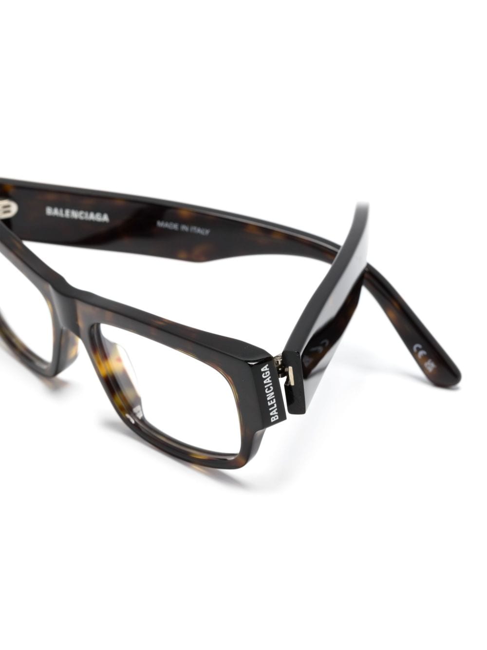 Shop Balenciaga Bb0304o Rectangle-frame Tortoiseshell Glasses In Brown