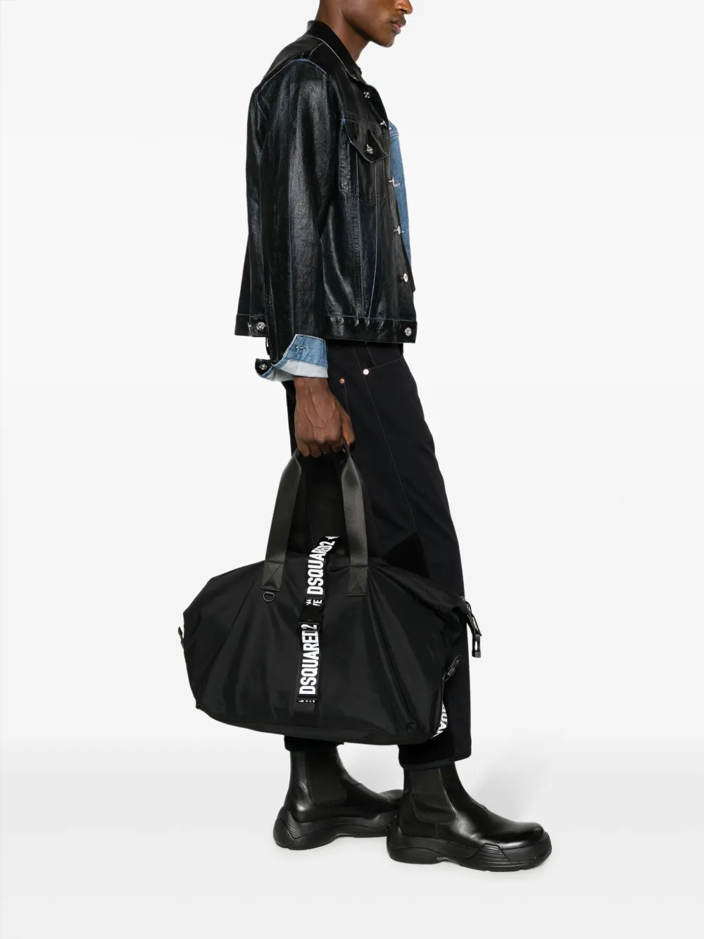 Shop Dsquared2 Made With Love Duffle Bag In Black