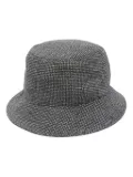 Lardini check-pattern wide-brim bucket hat - Black