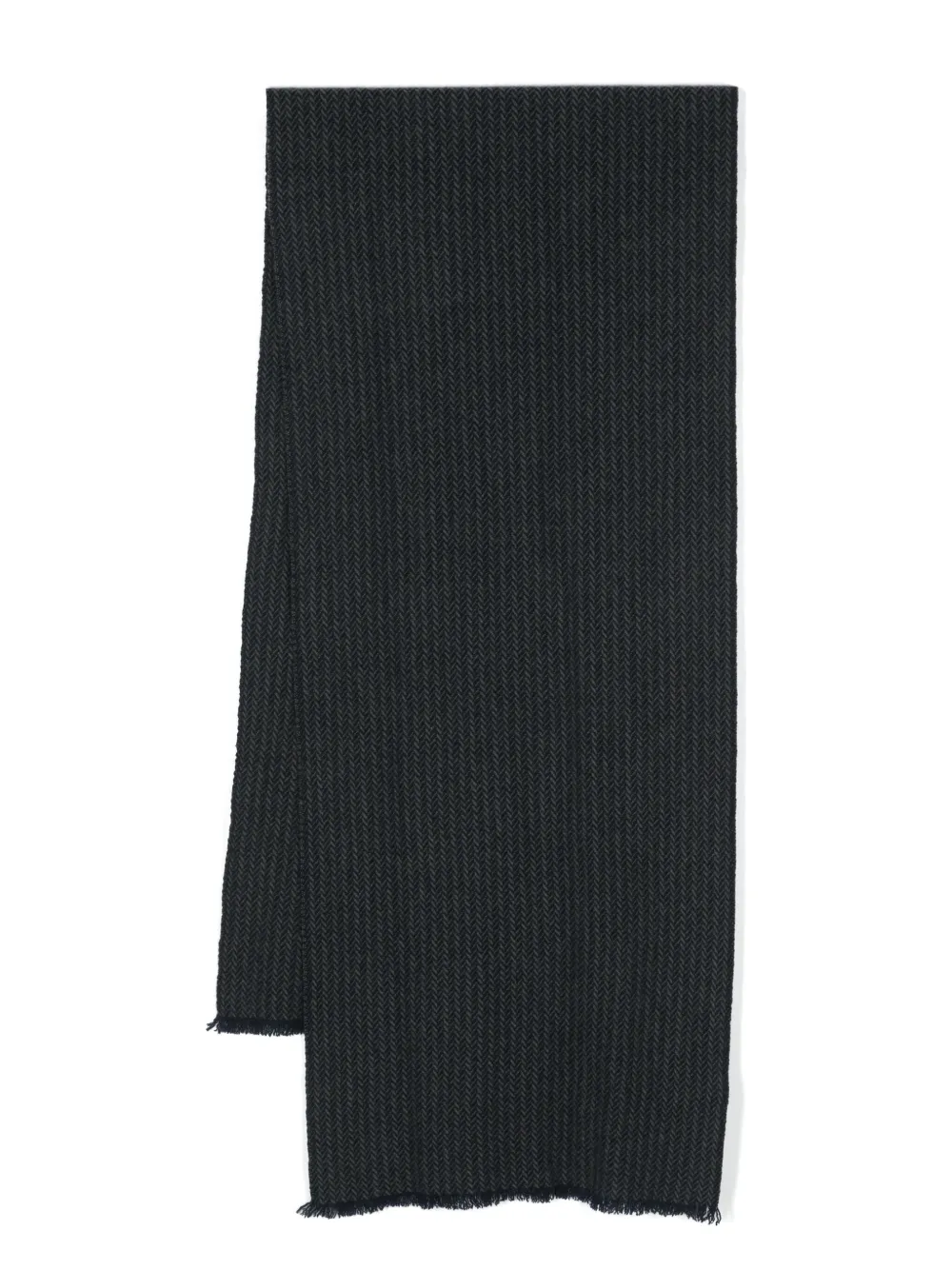 Fedeli Herringbone-pattern Cashmere Scarf In Blue