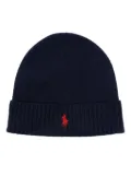 Polo Ralph Lauren logo-embroidered ribbed wool beanie - Blue