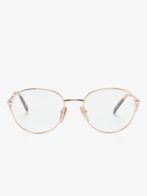 Prada Eyewear logo-plaque round-frame glasses