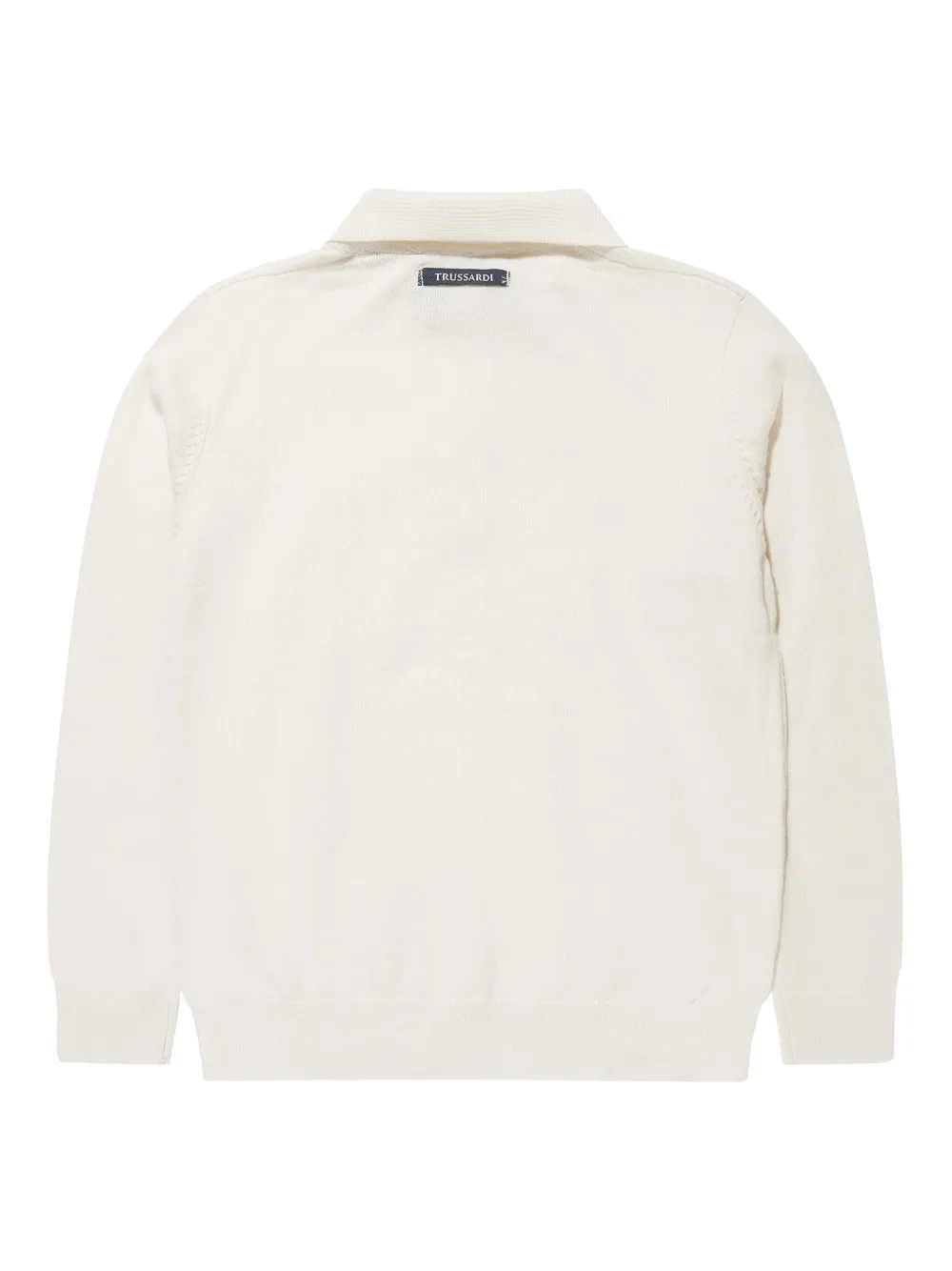 TRUSSARDI JUNIOR logo-tag cotton polo shirt - Wit