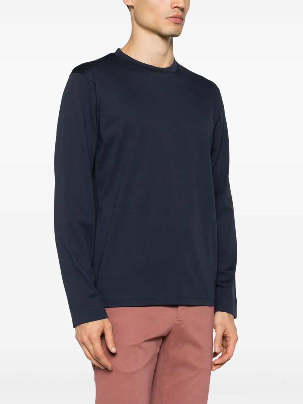 Sunspel T-shirt met ronde hals Blauw