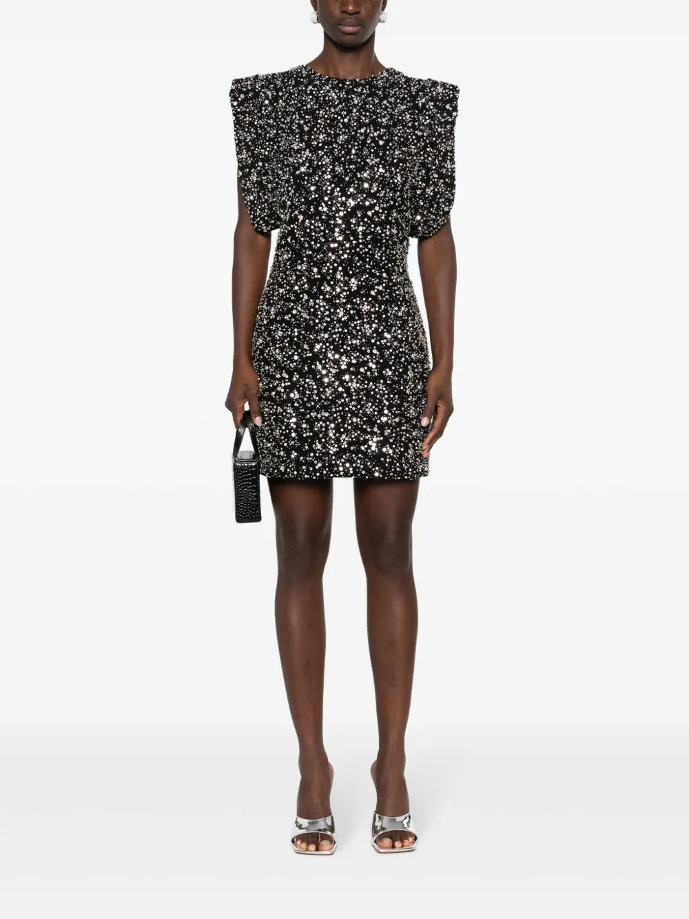Amen sequin-embellished round-neck minidress - Zwart