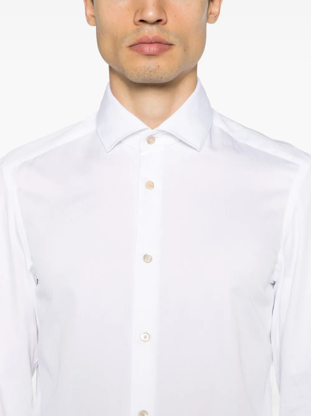 Shop Boglioli Long-sleeve Cotton Shirt In White