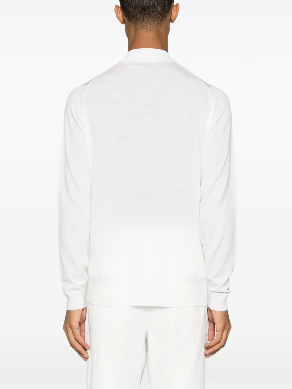 John Smedley Merinopullover Mit Stehkragen In White