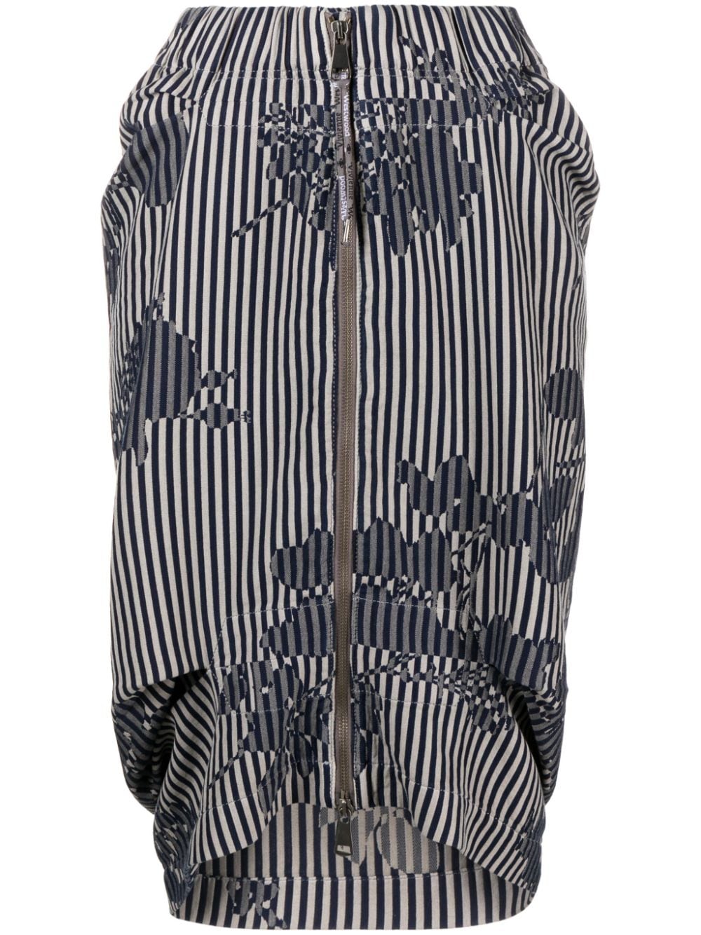 Vivienne Westwood Orb-patch Cotton Pencil Skirt In Blue