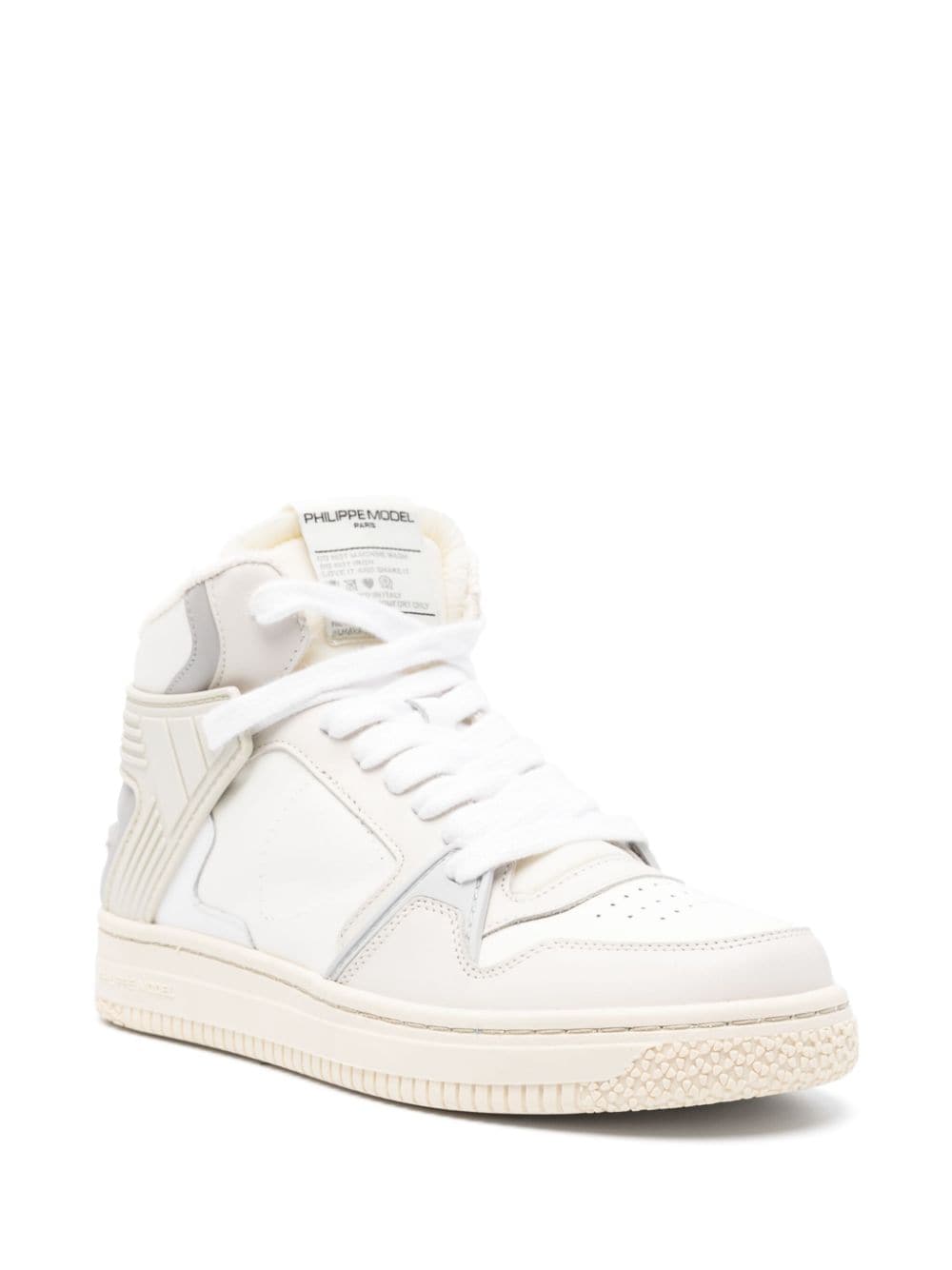 Shop Philippe Model Paris La Grande Lace-up Sneakers In White