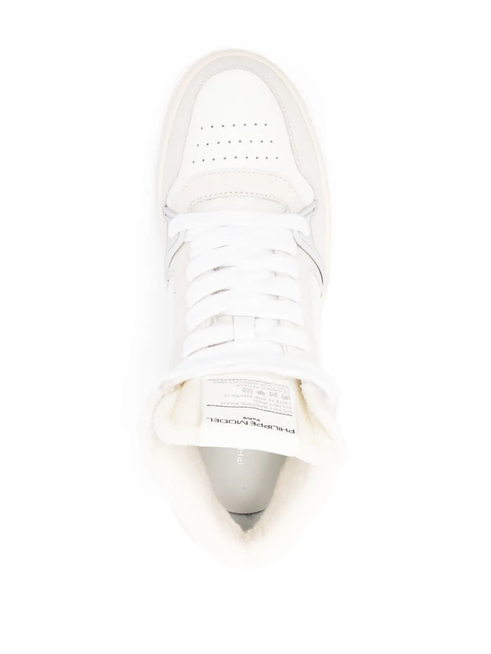 Shop Philippe Model Paris La Grande Lace-up Sneakers In White