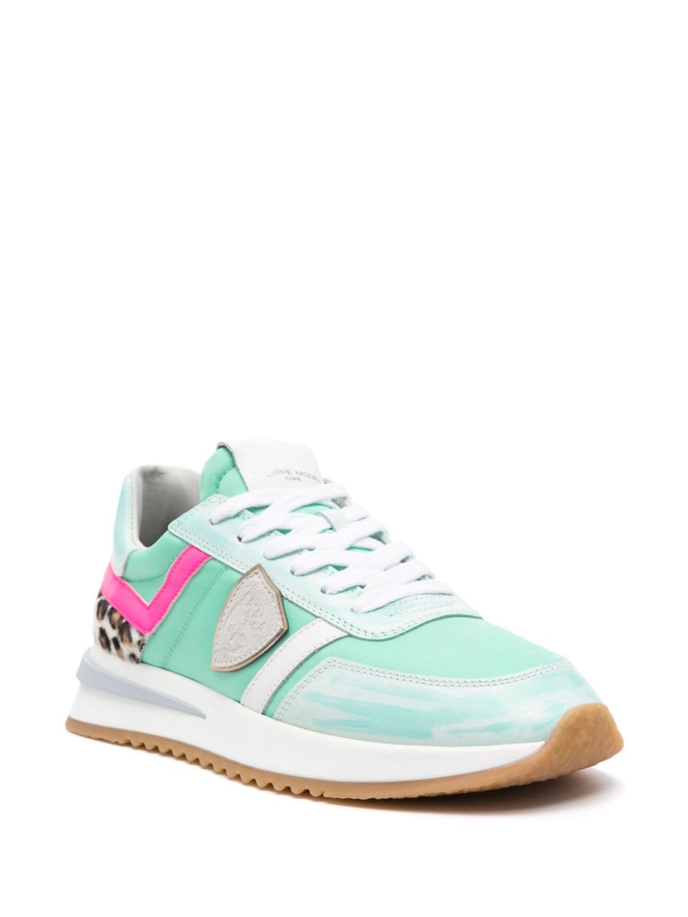 Shop Philippe Model Paris Running Tropez 2.1 Lace-up Sneakers In Green