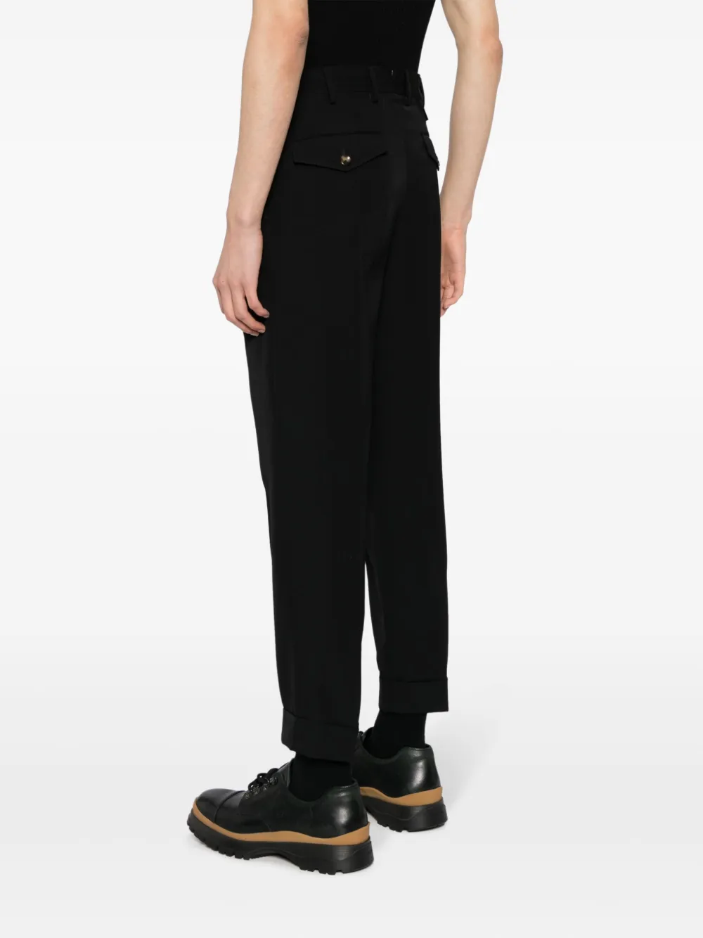 PT Torino Broek met geplooid detail Zwart