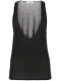 Saint Laurent Cassandre silk tank top - Black