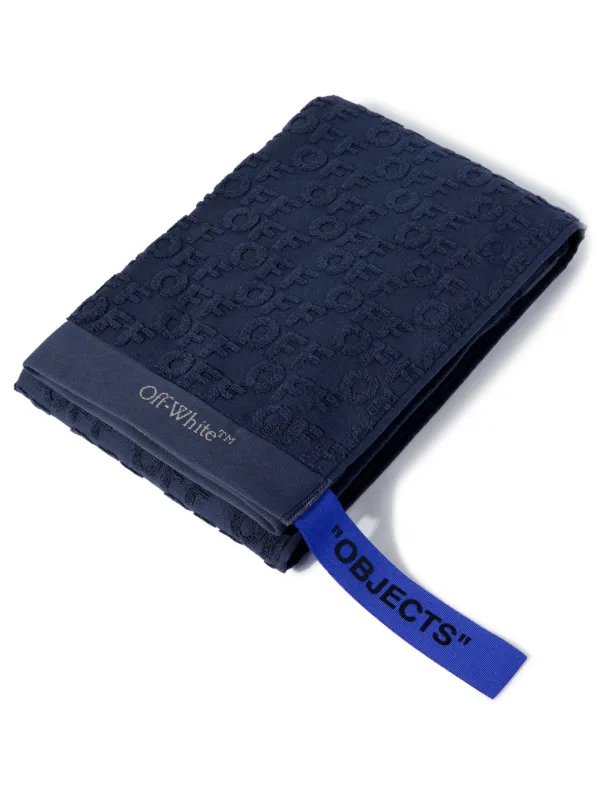 Off White logo embossed Cotton Towel Set Blue FARFETCH UK