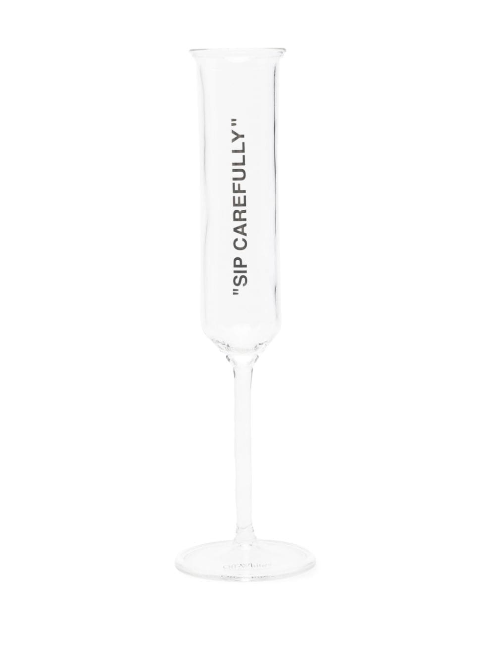 Shop Off-white Quote-print Champagne Flute (set Of Four) In Neutrals