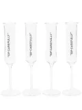 Off-White quote-print champagne flute (set of four) - Neutrals