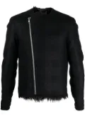 Comme des Garçons Homme Plus checked metallic-effect biker jacket - Black