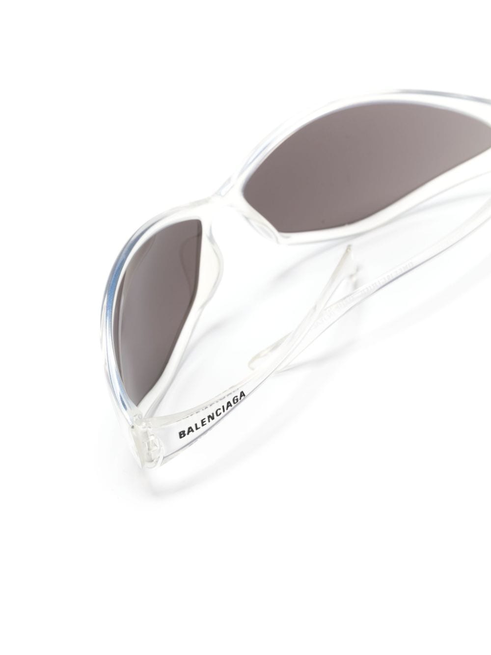 Shop Balenciaga 90s Oval Wrap-around Sunglasses In White