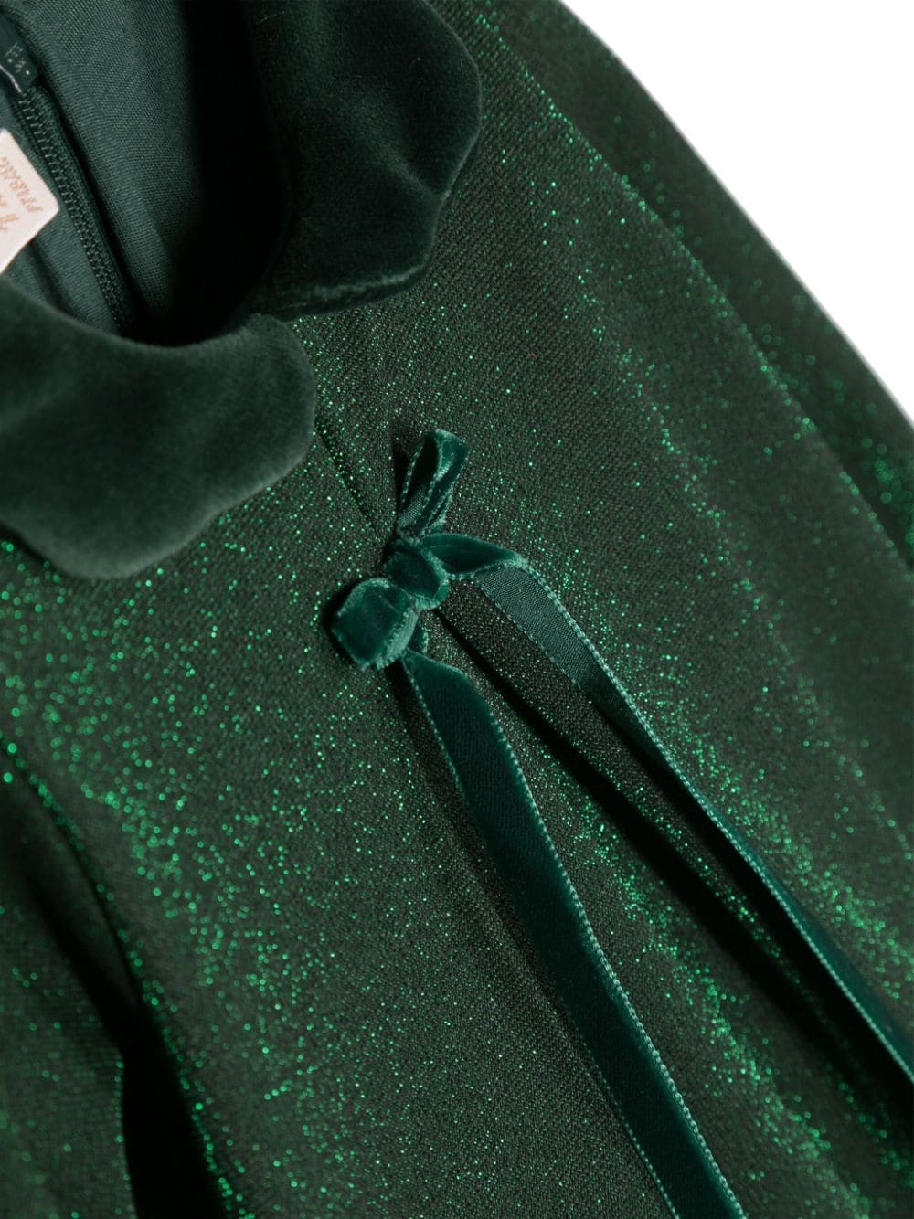 Shop La Stupenderia Lurex Bow-detail Minidress In Green