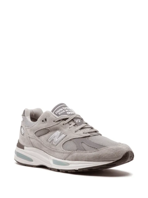 スニーカー NEW BALANCE 991 V2 Meshsuede low-top sneakers Grigio New Balance Men's 991v2 Mesh And Suede Low-Top Sneakers