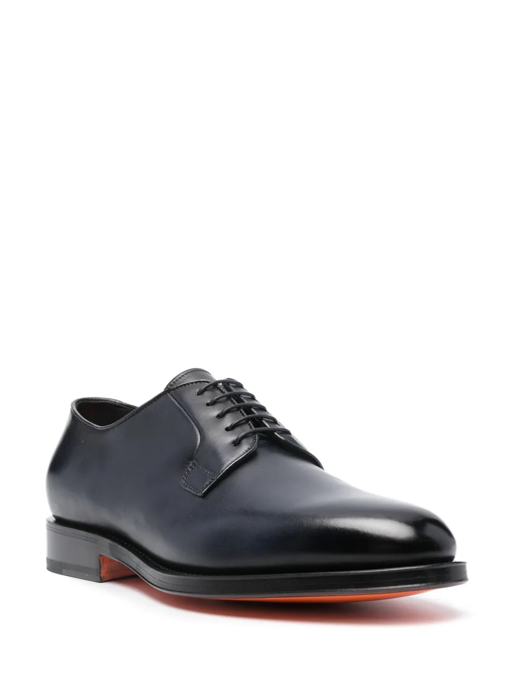 Shop Santoni Leather Oxford Shoes In Blue