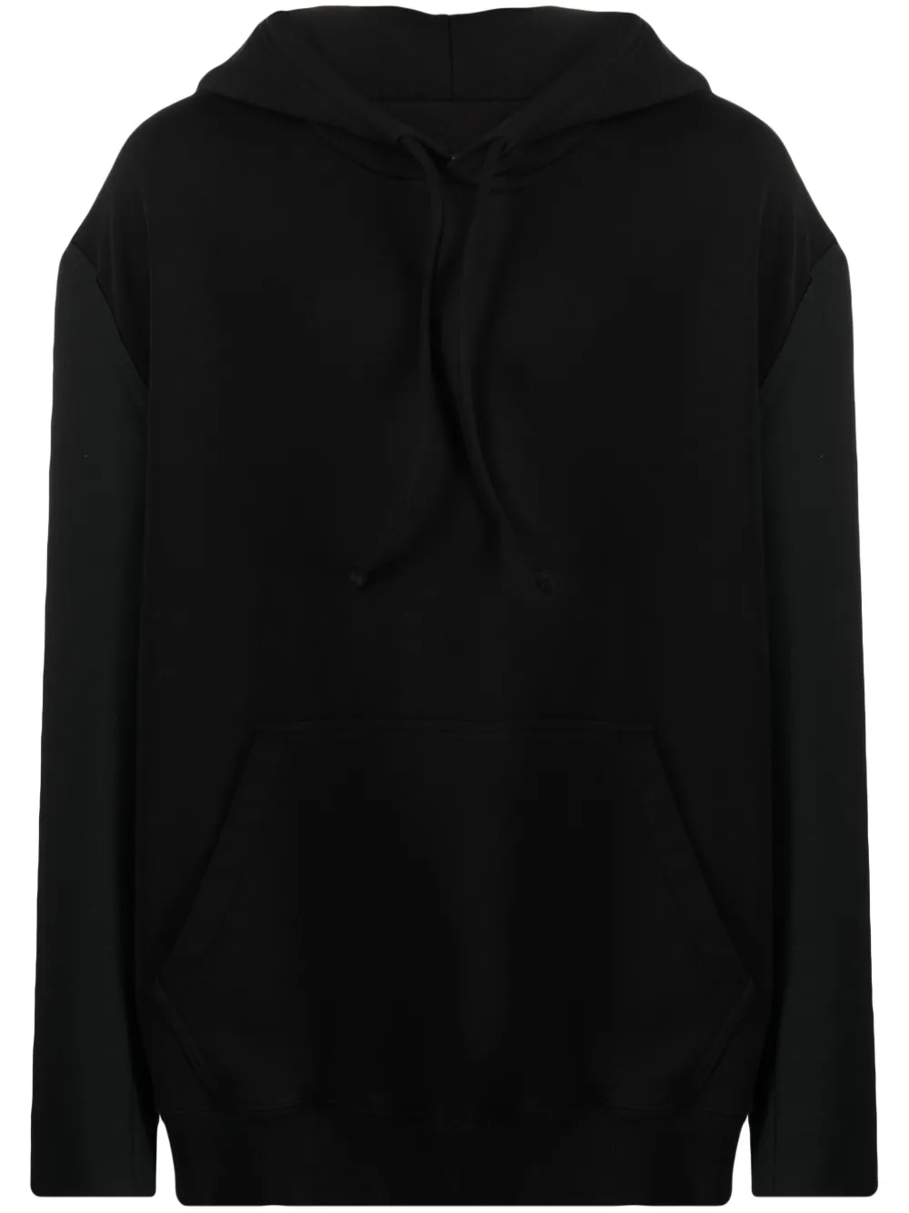 Mm6 Maison Margiela Logo-patch Tailored Hoodie In Black