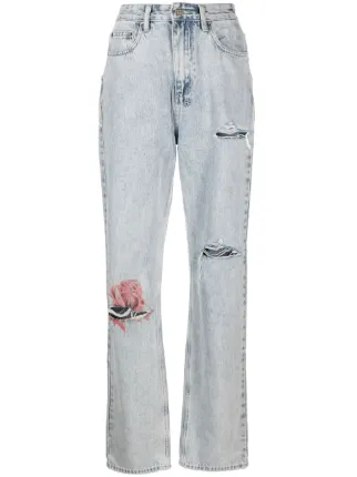 【関税込み】Ksubi ブルー Playback ジーンズ Ksubi Playback high-waisted Straight Leg Jeans | Blue | FARFETCH