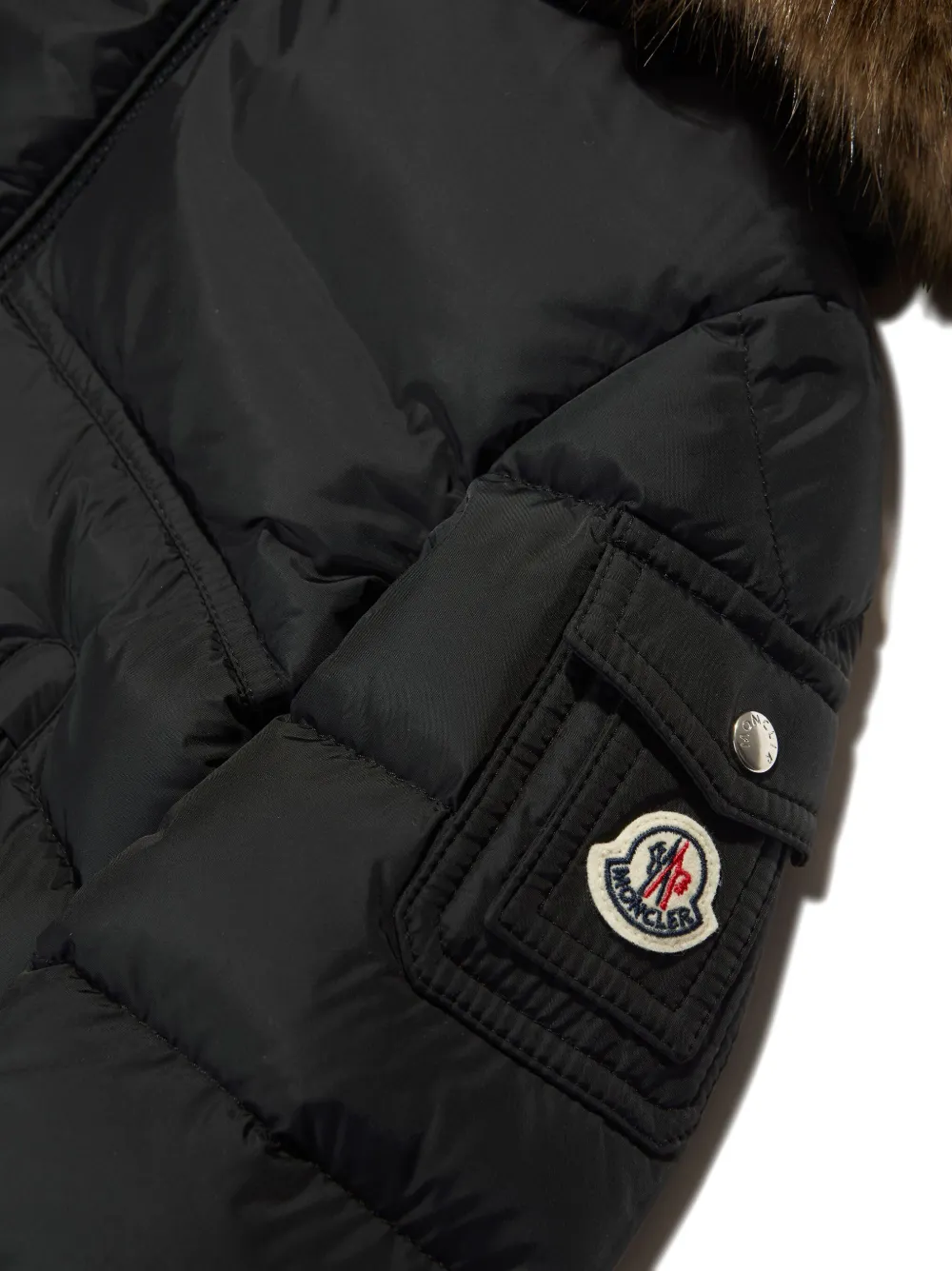 Moncler Enfant Donsjack met capuchon Zwart