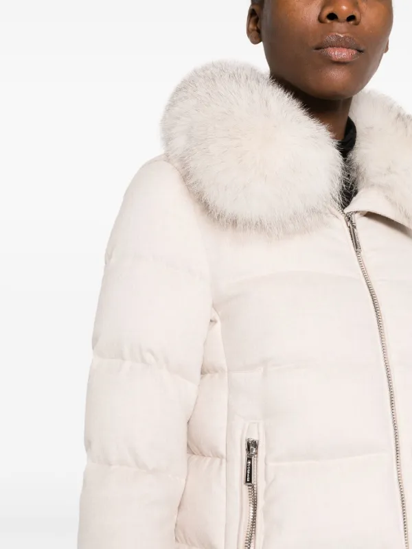 Moorer Dorado Fur LS9 Padded Jacket Neutrals FARFETCH AO