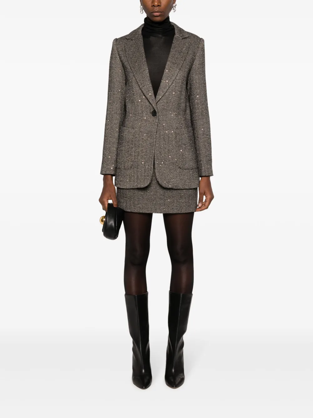 TWINSET sequinned herringbone-pattern blazer | Blazers | Image 2