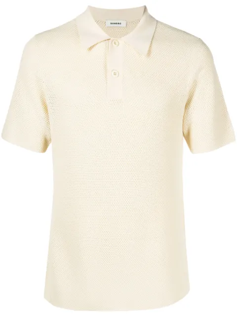 SANDRO waffle-knit polo shirt
