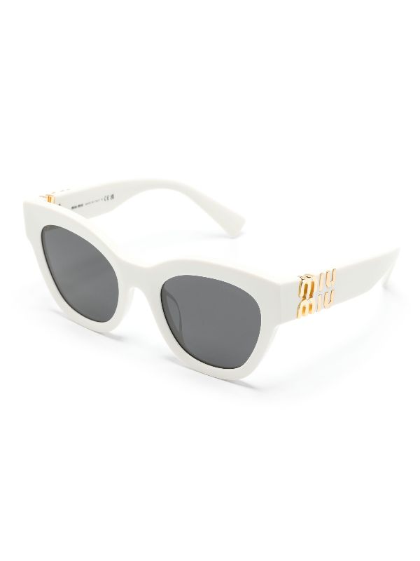 Miu miu white on sale cat eye sunglasses