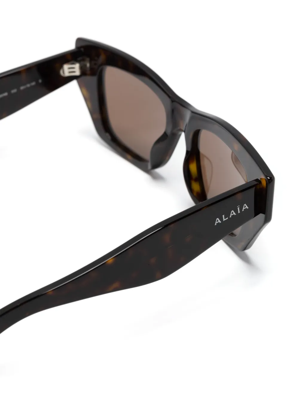 Alaia Eyewear Zonnebril met schildpadschild design Bruin