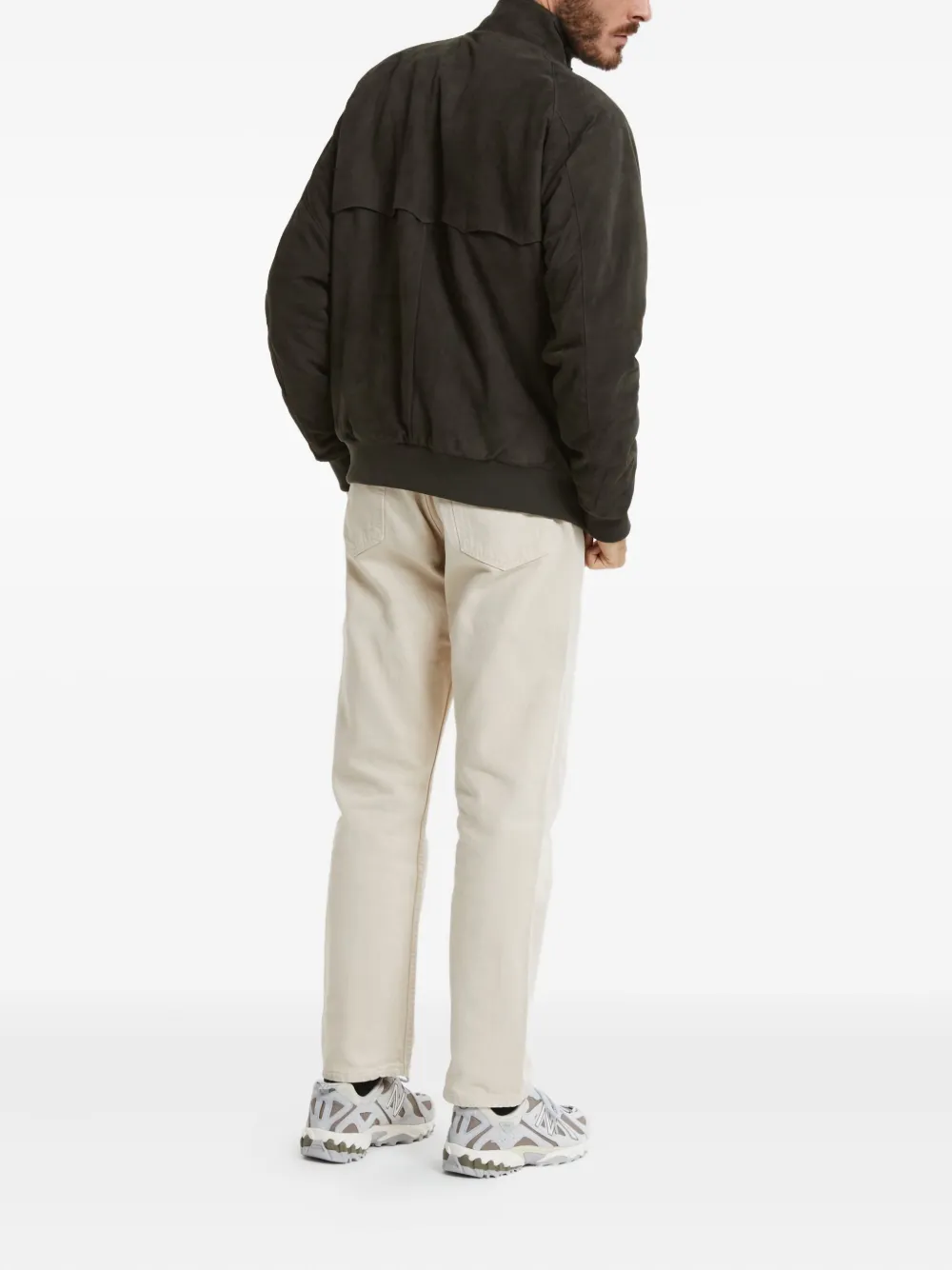 Baracuta Suede Bomber Jacket In Black
