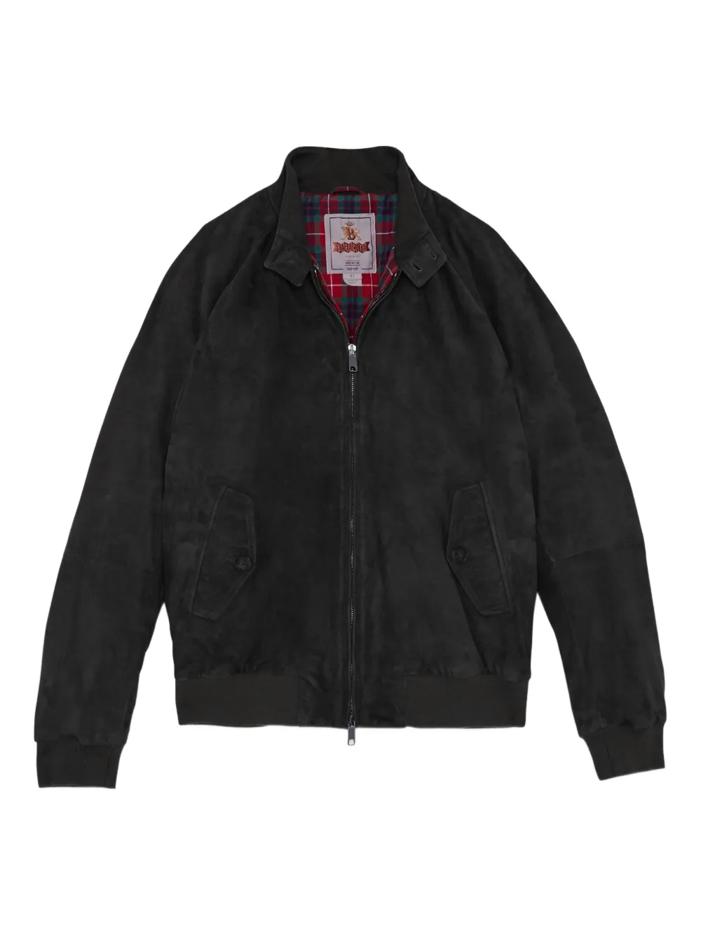 Baracuta Suede Bomber Jacket In Black