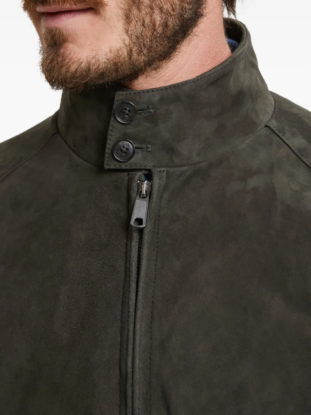 Baracuta Suede Bomber Jacket In Black